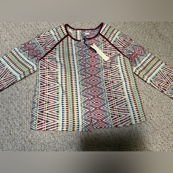 Kut from the Kloth colorful woven cropped open front jacket - Picture 12 of 14